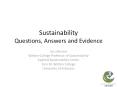 Sustainability Questions, Answers and Evidence PowerPoint PPT Presentation