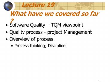 Software Quality TQM viewpoint