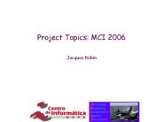 Project Topics: MCI 2006