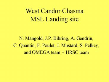 West Candor Chasma MSL Landing site