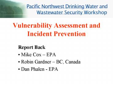 Vulnerability Assessment and Incident Prevention