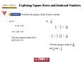 Exploring Square Roots and Irrational Numbers PowerPoint PPT Presentation