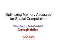 Optimizing Memory Accesses for Spatial Computation