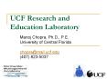 UCF Research and Education Laboratory PowerPoint PPT Presentation
