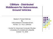 CBWare - Distributed Middleware for Autonomous Ground Vehicles
