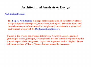 Architectural Analysis presentation | free to download