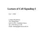 Lecture of Cell Signaling-I PowerPoint PPT Presentation