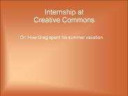 Internship at Creative Commons