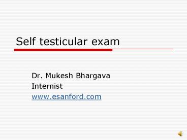 Self testicular exam