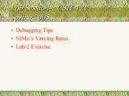 Lab Session-2 CSIT 121 Spring 2005