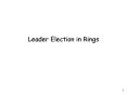 Leader Election in Rings PowerPoint PPT Presentation