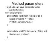 Method parameters