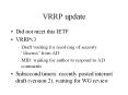 VRRP update PowerPoint PPT Presentation