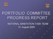 PORTFOLIO COMMITTEE PROGRESS REPORT