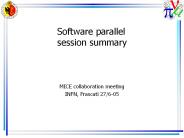 Software parallel session summary