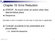 Chapter 19: Error Reduction