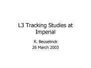 L3 Tracking Studies at Imperial