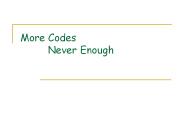 More Codes      Never Enough