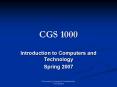 CGS 1000 PowerPoint PPT Presentation