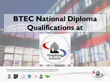 BTEC National Diploma Qualifications at