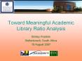Toward Meaningful Academic Library Ratio Analysis PowerPoint PPT Presentation