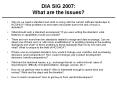 DIA SIG 2007: What are the Issues? PowerPoint PPT Presentation