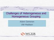 Challenges of Heterogeneous and Homogeneous Grouping