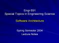 Engr 691 Special Topics in Engineering Science  Software Architecture  Spring Semester 2004 Lecture Notes PowerPoint PPT Presentation
