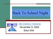 Back To School Night