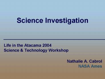 Science Investigation