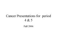 Cancer Presentations for period 4