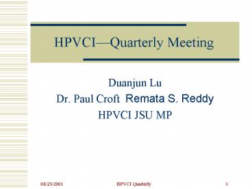 HPVCIQuarterly Meeting