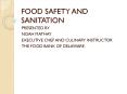 FOOD SAFETY AND SANITATION PowerPoint PPT Presentation