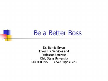 Be a Better Boss