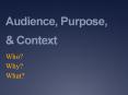 Audience,%20Purpose,%20 PowerPoint PPT Presentation