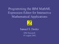 Programming the IBM MathML Expression Editor for Interactive Mathematical Applications PowerPoint PPT Presentation