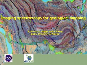 Imaging spectroscopy for geological mapping