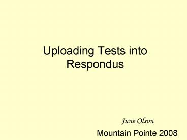 Uploading Tests into Respondus