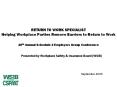 RETURN TO WORK SPECIALIST Helping Workplace Parties Remove Barriers to Return to Work 20th Annual Sc PowerPoint PPT Presentation