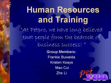 Human Resources and Training