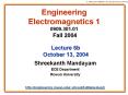 Engineering Electromagnetics 1 0909.301.01 Fall 2004 PowerPoint PPT Presentation
