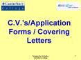 C'V'sApplication Forms Covering Letters PowerPoint PPT Presentation