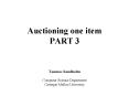 Auctioning one item PART 3 PowerPoint PPT Presentation