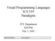 Visual Programming Languages ICS 519 Paradigms