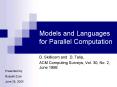 Models and Languages for Parallel Computation PowerPoint PPT Presentation