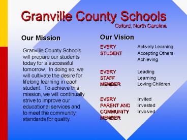 Granville County Schools Oxford, North Carolina