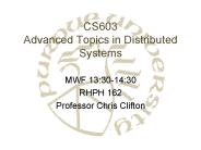 CS603 Advanced Topics in Distributed Systems