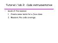 Tutorial lab 2: Code instrumentation PowerPoint PPT Presentation