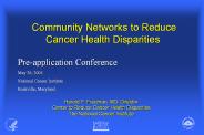 Community Networks to Reduce Cancer Health Disparities