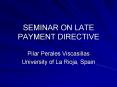 SEMINAR ON LATE PAYMENT DIRECTIVE PowerPoint PPT Presentation
